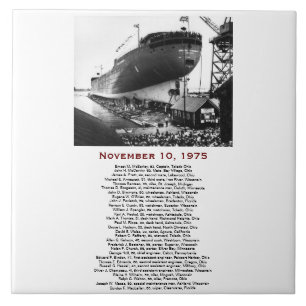 Carreau L'Edmund Fitzgerald avec les noms de l'équipage