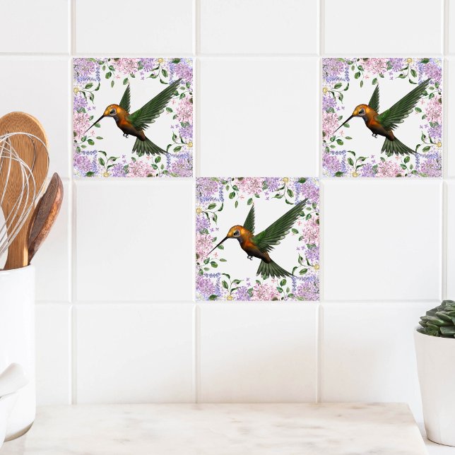 Carreau L'élégance de la nature : Vol d'oiseau de colibri (Créateur téléchargé)