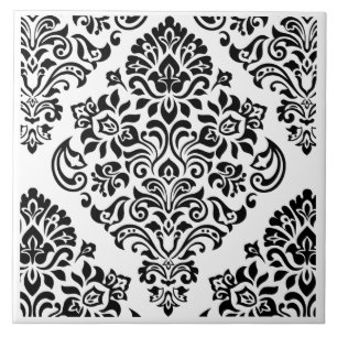 Carreau L'élégance moderne de l'art du Damas noir blanc