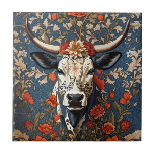 Carreau L'Élégante Vache Nguni William Morris Inspiré