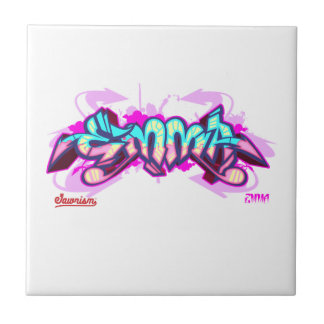 Carreau L'Emma nommée dans la tuile graffiti-En céramique