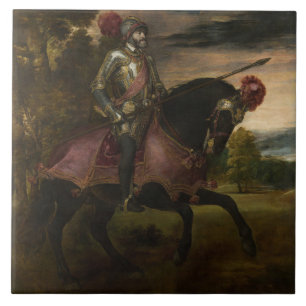 Carreau L'empereur Charles V à cheval (par Titien)