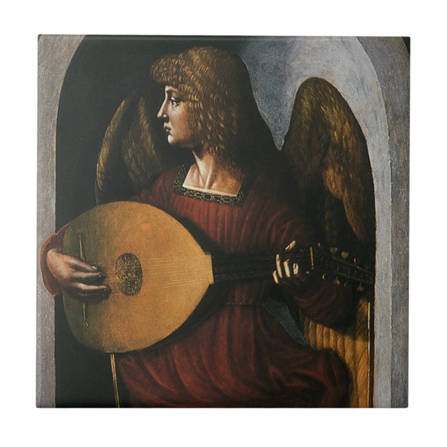 Carreau Leonardo da Vinci"s Un ange en rouge avec une liqu (Devant)