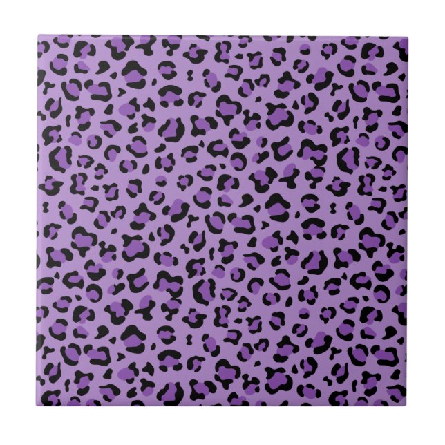 Carreau Leopard Print, Léopard Spots, Purple Leopard (Devant)