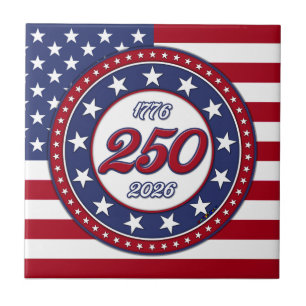 Carreau Les 250 ans d'Amérique avec le drapeau des États-U