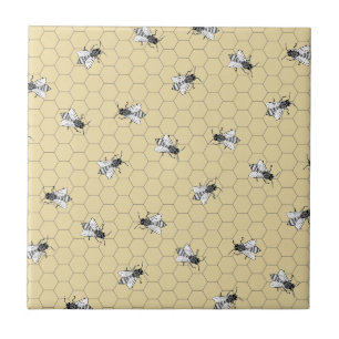 Carreau Les abeilles dans la cuvette en céramique