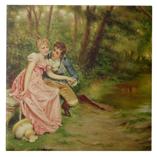Carreau Les amants (huile sur la toile) (Devant)