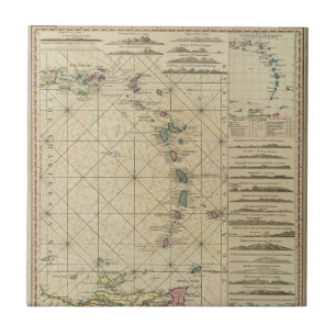 Carreau Les Antilles, îles de Charibbee