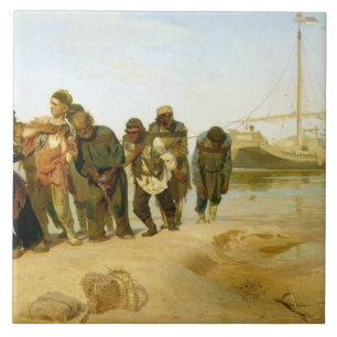 Carreau Les bateliers sur le Volga, 1870-73