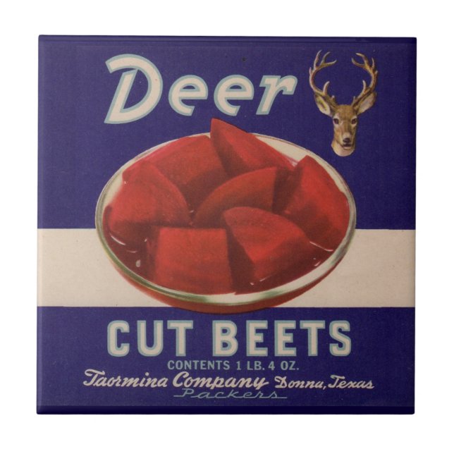 Carreau Les betteraves découpées de cerfs des années 1930  (Devant)