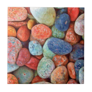 Carreau Les cailloux colorés de plage lissent le motif de