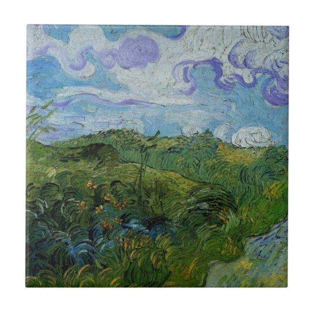 Carreau Les champs de blé vert par Vincent van Gogh (Devant)