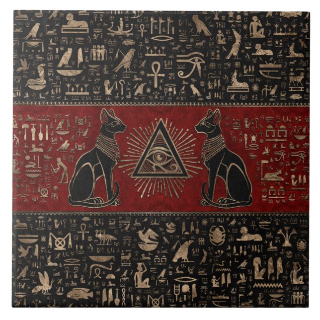Carreau Les chats égyptiens et l'oeil d'Horus (Devant)