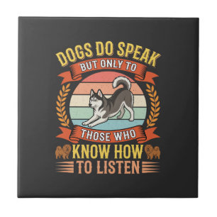 Carreau Les chiens parlent Citation vintage d'amant de chi
