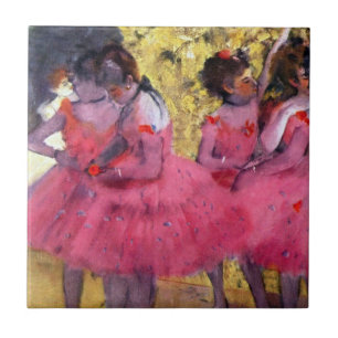 Carreau Les danseurs roses, avant le ballet par Edgar Dega