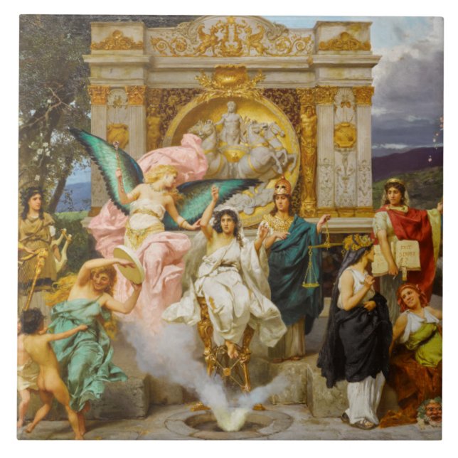 Carreau Les dieux grecs sur le Mont Parnassus (Devant)