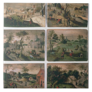 Carreau Les douze mois de l'année : Janvier, février,