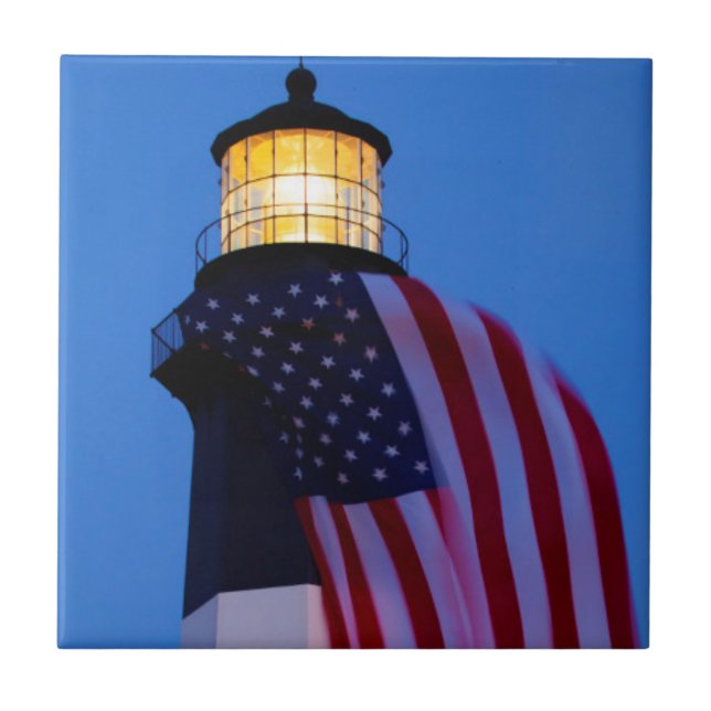 Carreau Les Etats-Unis, la Géorgie, île de Tybee, drapeau (Devant)