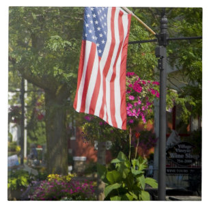 Carreau Les Etats-Unis, New York, Lewiston. Drapeau