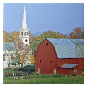Carreau Les Etats-Unis, Vermont, Peacham. Une grange et un