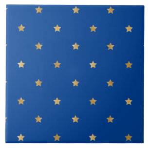 Carreau Les étoiles d'or sur le ciel bleu