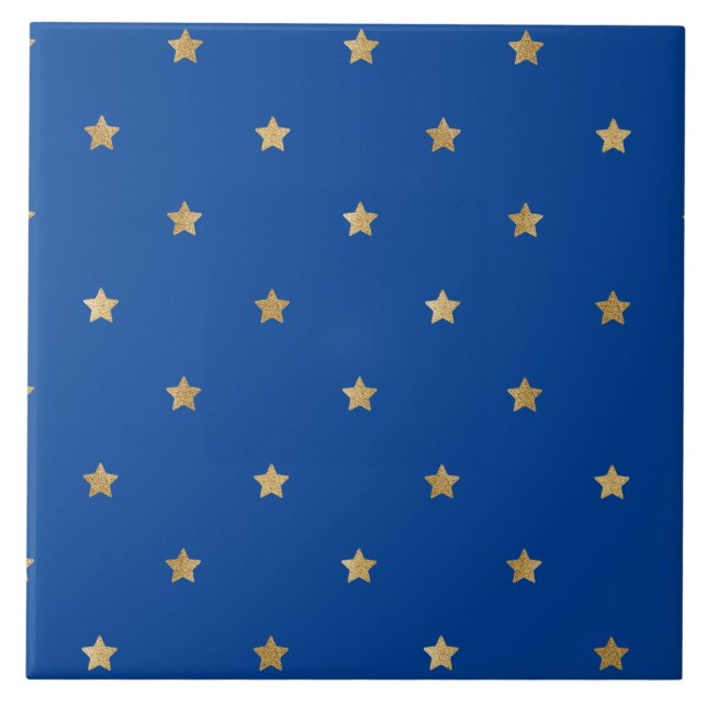 Carreau Les étoiles d'or sur le ciel bleu (Devant)