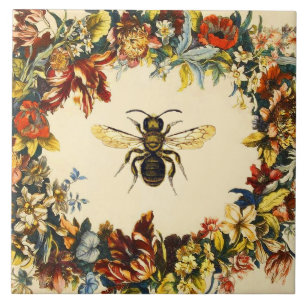 CARREAU LES FLEURS DU PRINTEMPS MIEL BEE / BEEKEEPER