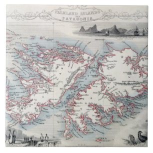 Carreau Les Îles Falkland et le Patagonia, d'une série d