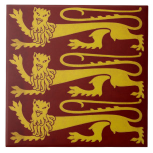 Carreau Les lions gothiques de Minton Pugin Reproduction d