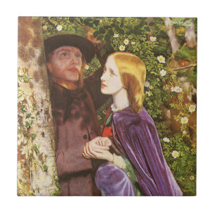 Carreau Les Longs Fiançailles par Arthur Hughes, Art Vinta