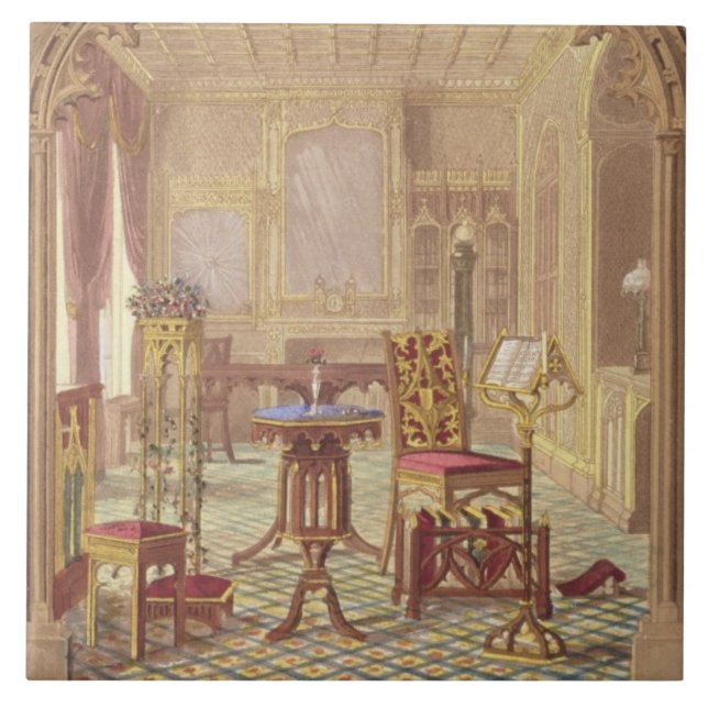 Carreau Les meubles gothiques de Pugin, par Augustus (Devant)