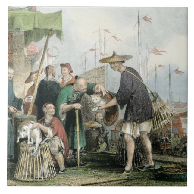 Carreau Les négociants chinois de chat, de 'Chine dans une (Devant)