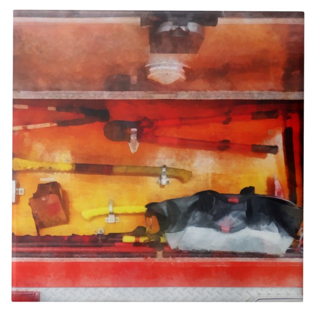 Carreau Les outils du commerce des pompiers (Devant)