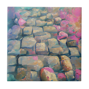 Carreau Les pavés aiment l'art graphique rose