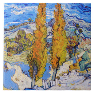 Carreau Les peupliers de Saint-Rémy, Van Gogh