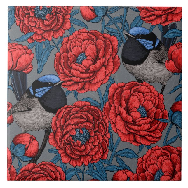 Carreau Les pivoines et les brunes (Devant)