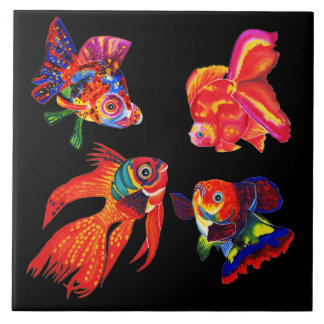 Carreau Les poissons tropicaux de fantaisie conçoivent la