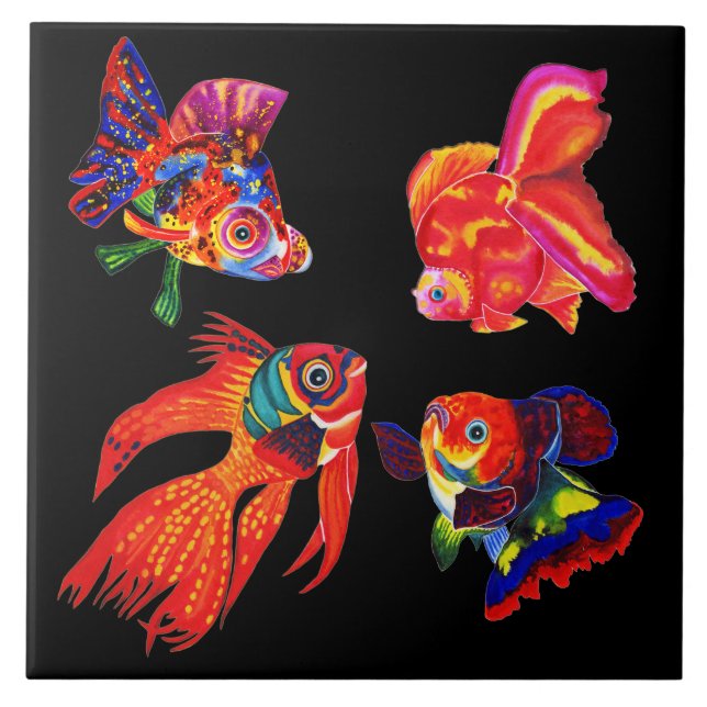 Carreau Les poissons tropicaux de fantaisie conçoivent la (Devant)