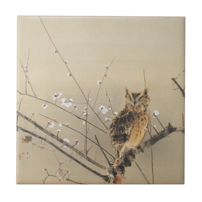 Carreau Les premières fleurs de prune par Nishimura Goun,  (Devant)