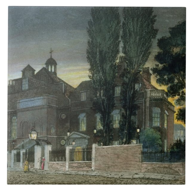 Carreau Les puits de Sadler, 1826 (gravure colorée) (Devant)