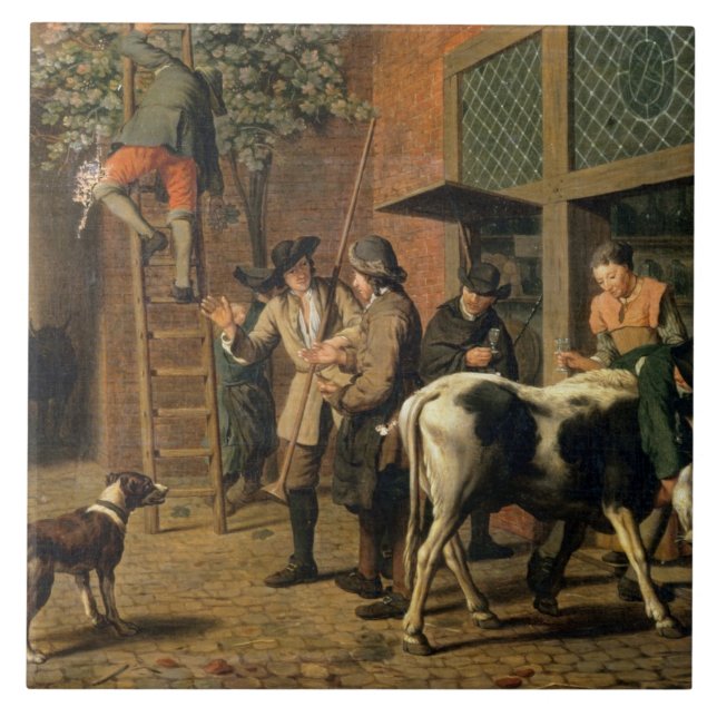 Carreau Les quatre saisons, automne (huile sur la toile) (Devant)