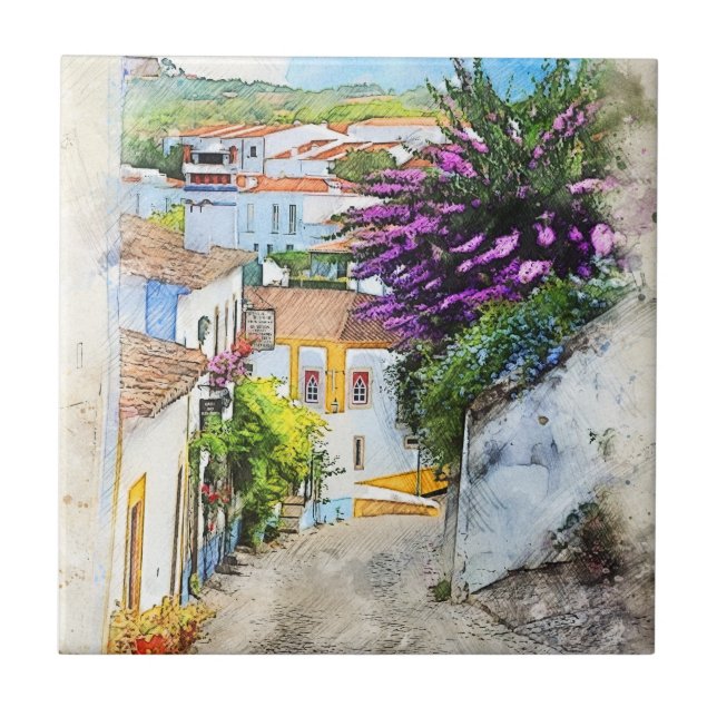 Carreau Les rues d'Obidos - Le vrai Portugal (Devant)