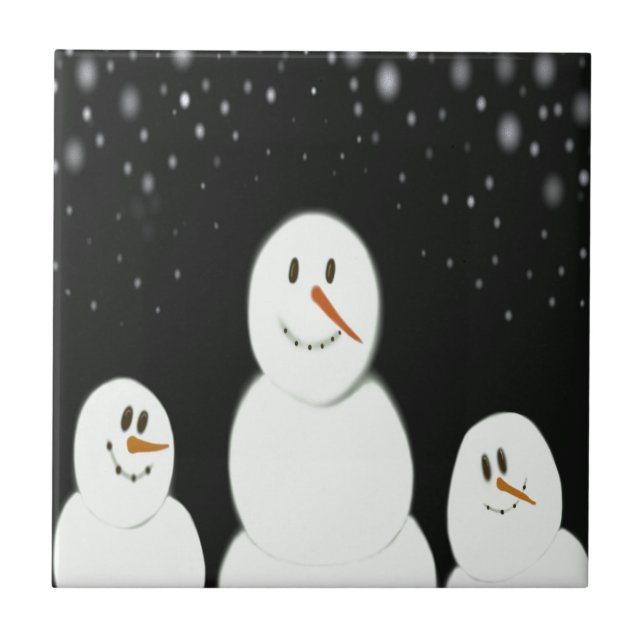 Carreau Les Snowmen Profitent De La Peinture Nocturne Star (Devant)