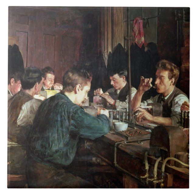 Carreau Les ventilateurs en verre, 1883 (huile sur la (Devant)