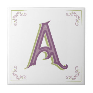 Carreau Lettre A, style vintage élégant de monogramme