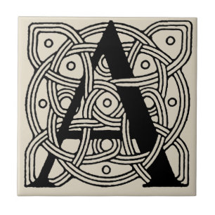 Carreau Lettre A Vintage Monogramme De Noeud Celtique