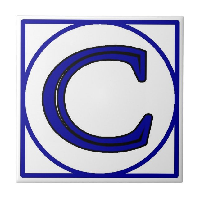 CARREAU LETTRE BLEUE FRANÇAISE NOMBRE MAISON TISSUS (Devant)