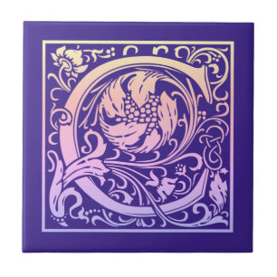 Carreau Lettre C Coloré Vintage Première Lettre Gradient