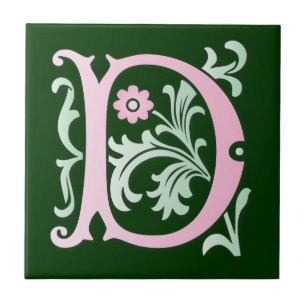 Carreau Lettre D Monogramme Fleur de lis
