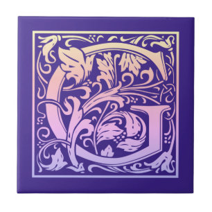 Carreau Lettre G Coloré Vintage Première Lettre Gradient